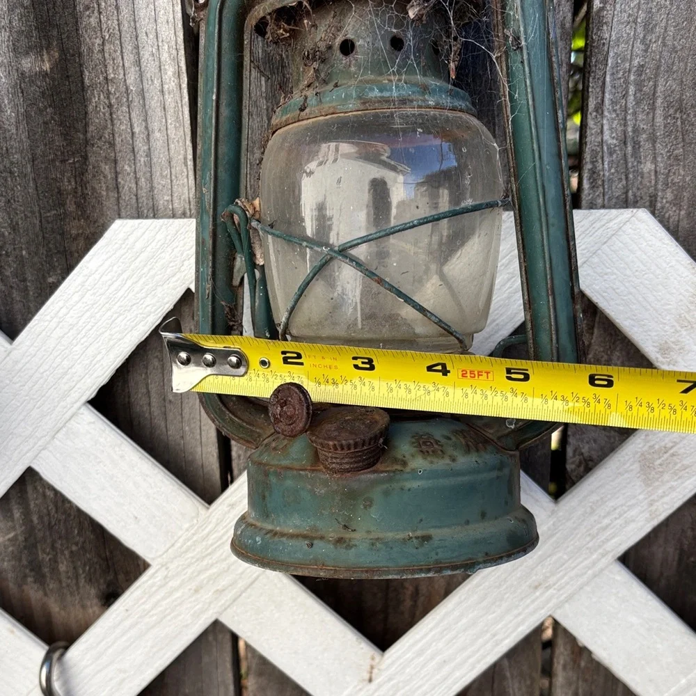 Vintage Green Oil Lantern Home Accent